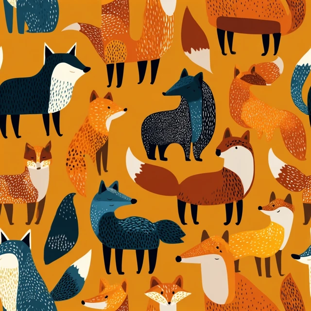 Foxes Pattern Design Illustration