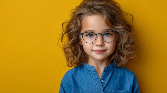 Girl with Glasses Smiling Portrait