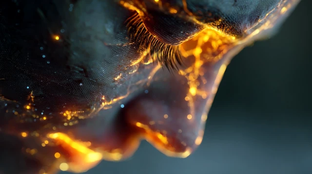 3D Printed Face with Fractal Structure and Glowing Lights