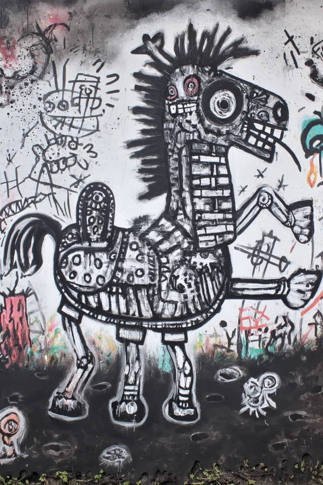 Outsider Art Horse on Battlefield
