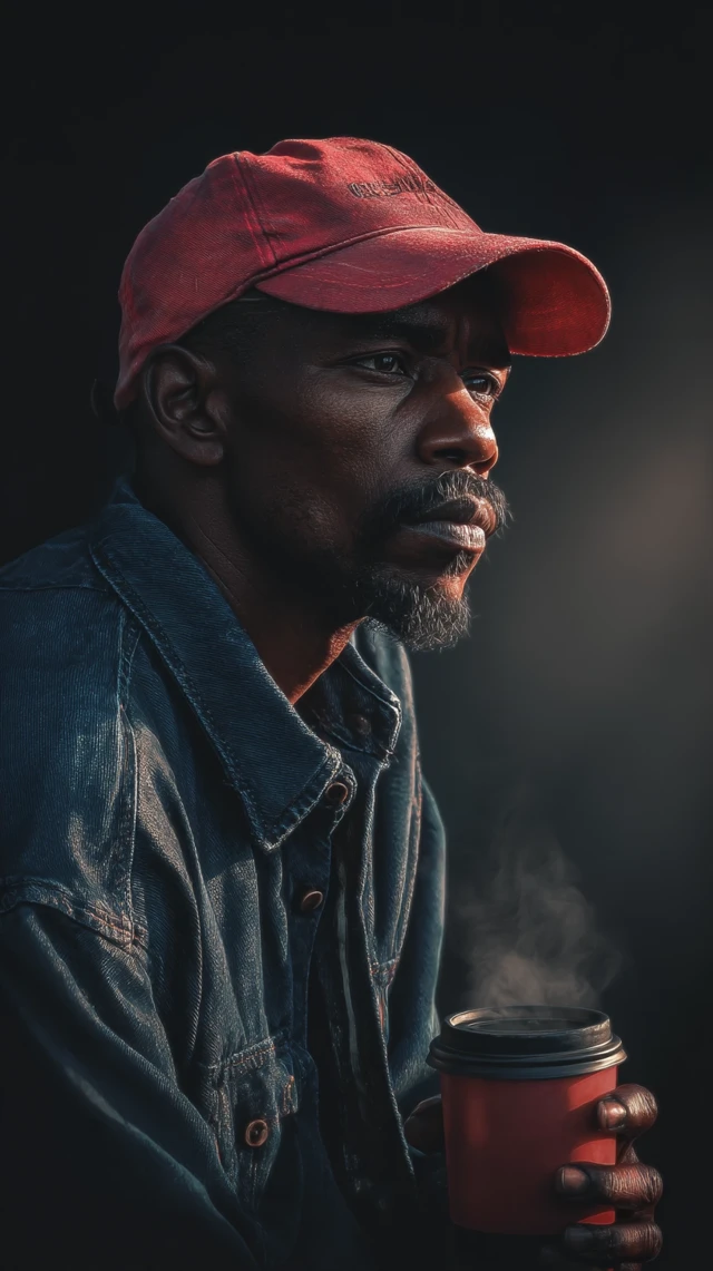 African American Man Enjoying Coffee Outdoors