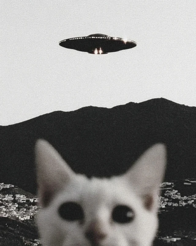 Cat Selfie UFO A Whimsical Encounter