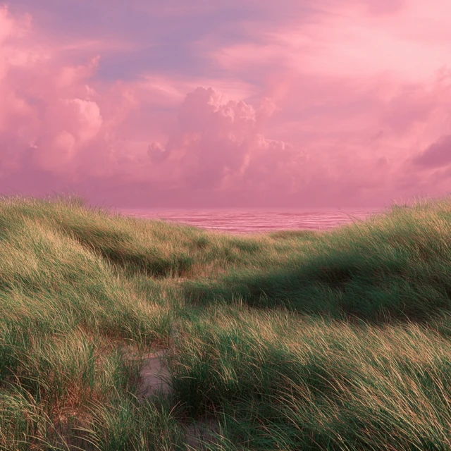 Seaside Grass and Alien Sky Photography
