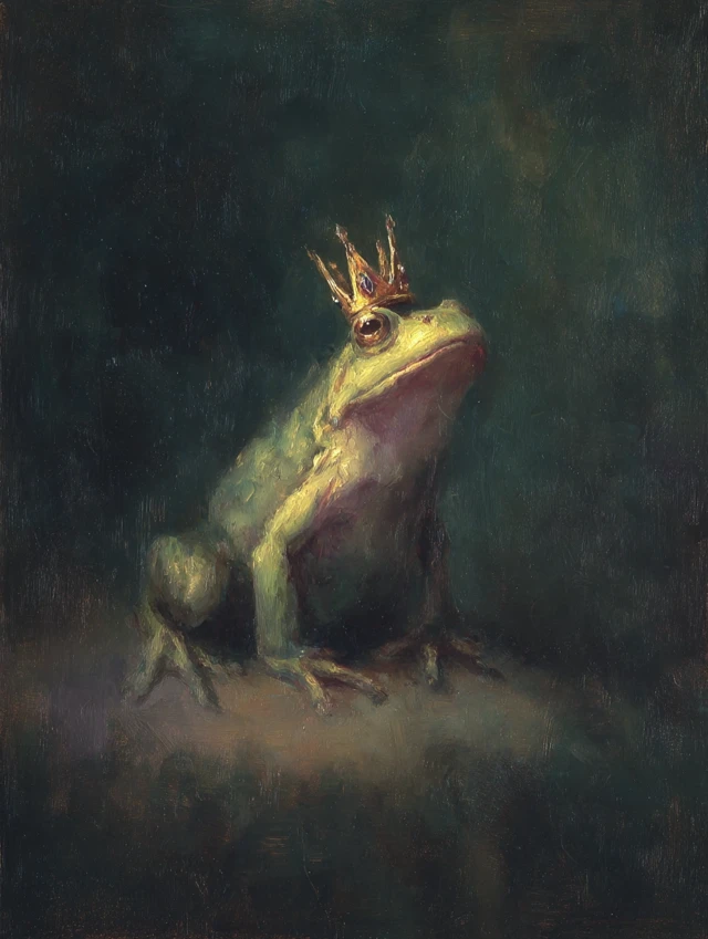 Frog Portrait in Victorian Style