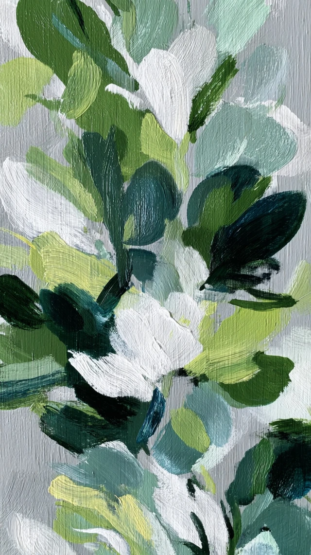 Abstract Green Painting Brushstrokes Foliage