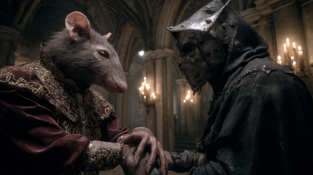 Medieval Rats Under Arrest Dark Cinematic Scene