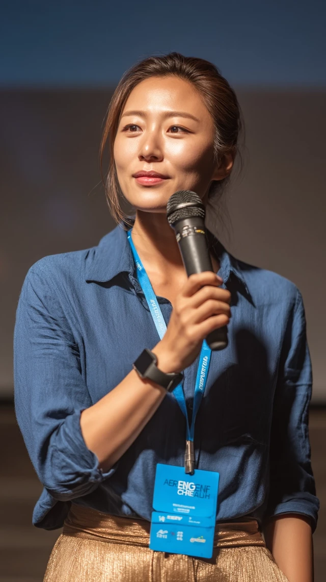 Korean Woman Speaker at Conference: Holistic Health Talk