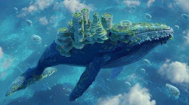 Whale City in the Sky Ocean Sci Fi