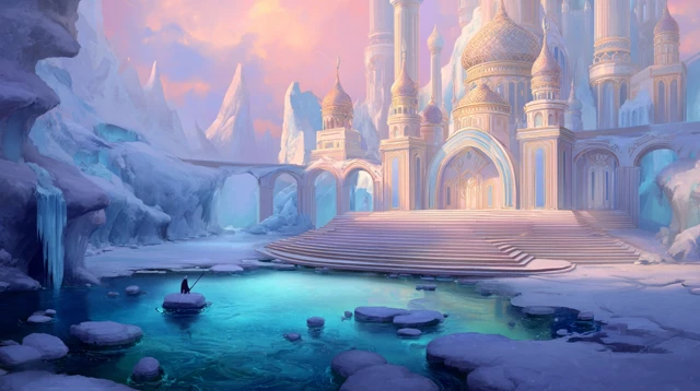 Sunlit Ice Palace Majestic Frozen Castle