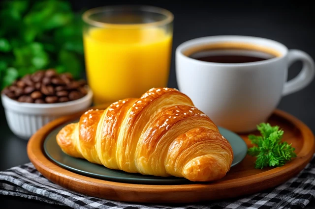 Fresh Croissant Breakfast Coffee Juice