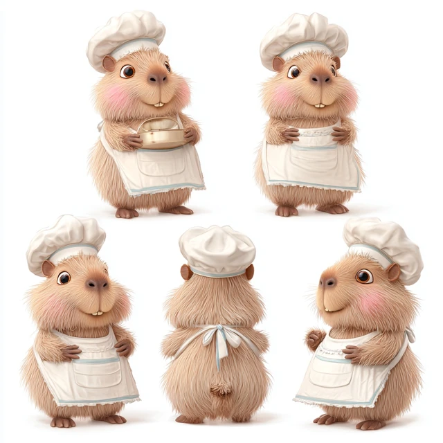Cute Capybara Chef Mascot Illustration