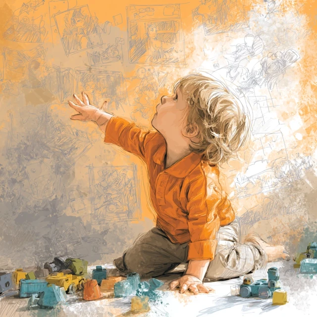 Childhood Creativity Drawing on the Wall