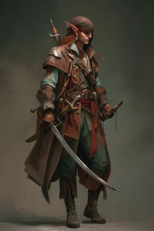 Elven Swashbuckler Dungeons and Dragons Fantasy Art