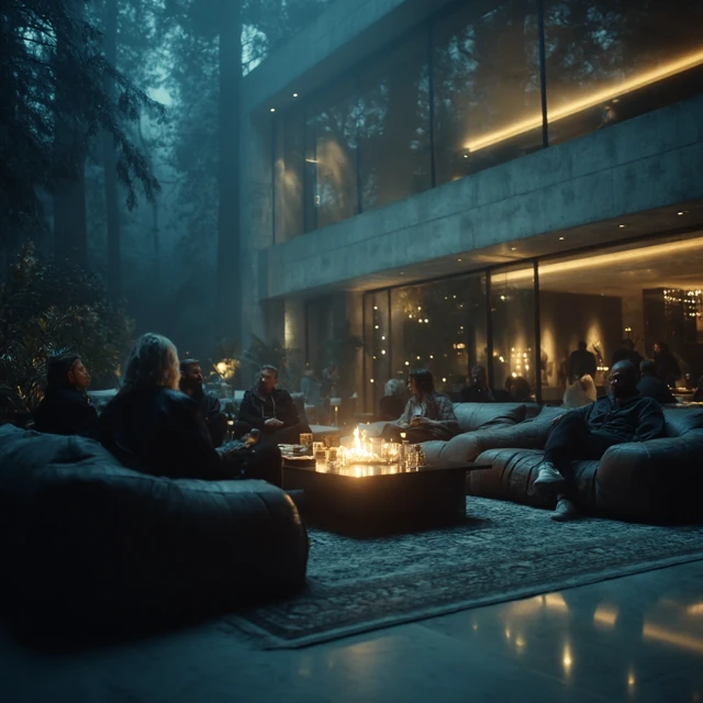 Luxury Villa Living Room Influencers Suspense