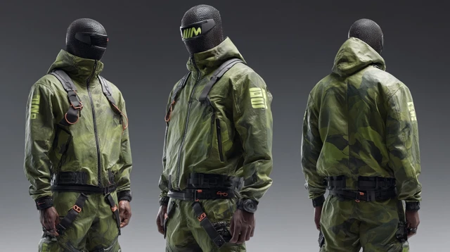 Cyberpunk Techwear Fashion with Mountain Dew Green