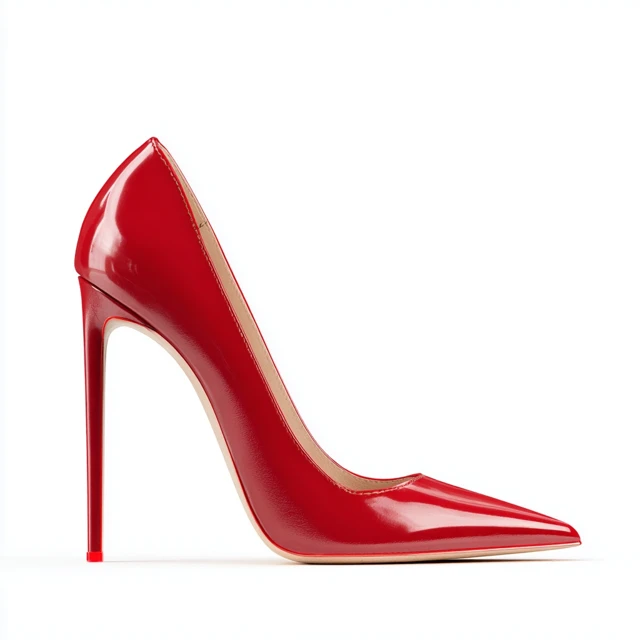 Red Stiletto High Heel Shoe Elegant Fashion