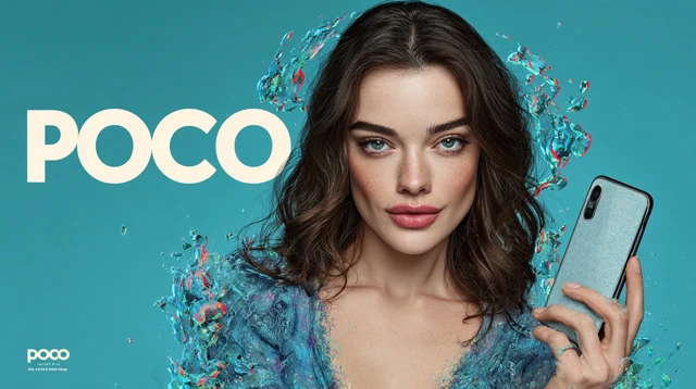 POCO Smartphone Ad Campaign Stunning Model Photo