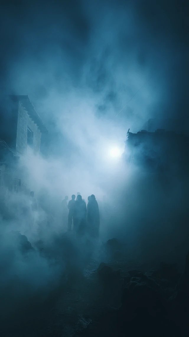 Eerie Night Scene in Abandoned City Khuldhara