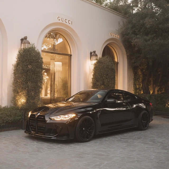 BMW M4 Competition 2025 Black Gucci Store