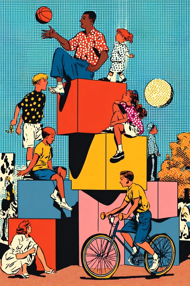 Pop Art Illustration of Sports and Classes