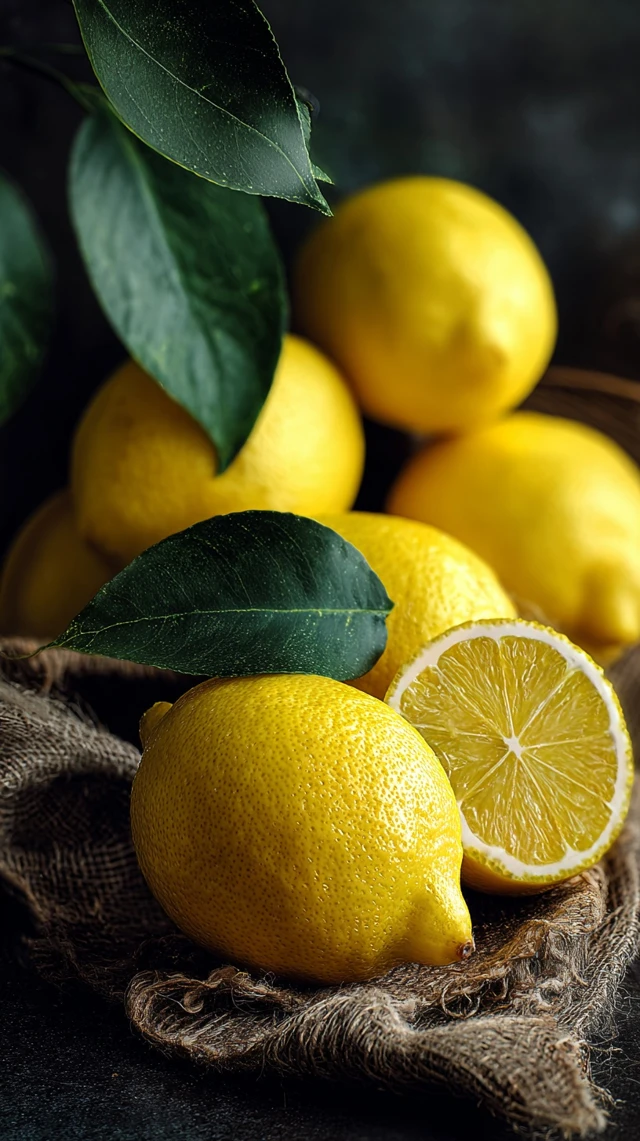 Fresh Lemons Realistic Photo High Detail