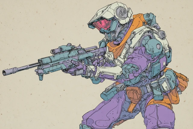 Futuristic Cyberpunk Soldier Concept Art