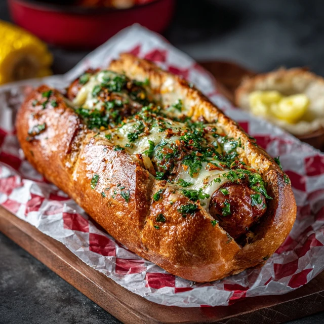 Choripan with Chimichurri and Corn Food Photography