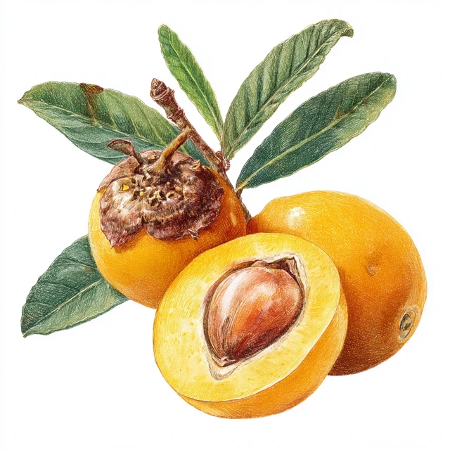 Realistic Loquat Fruit Illustration
