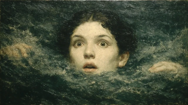Girl in Water by Franz Stuck Artistic Depiction