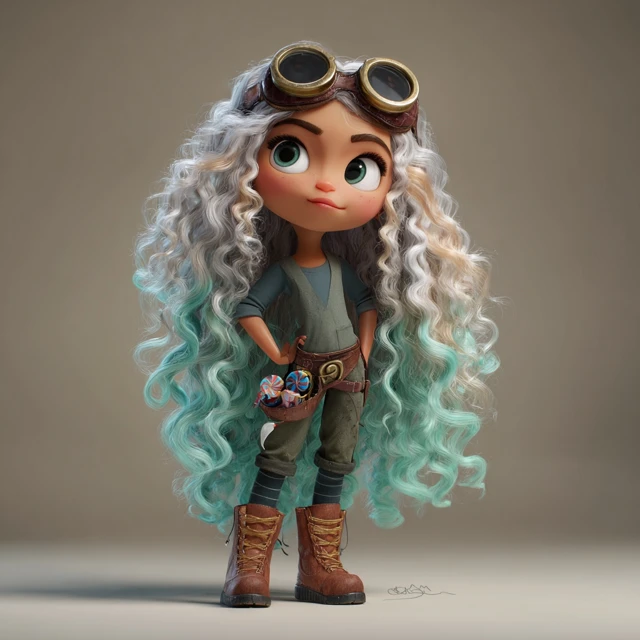 Young Inventor Girl 3D Concept Art