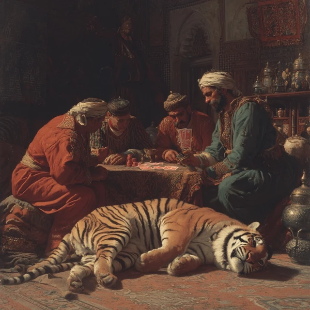 Doppelkopf Card Game JeanLeon Gerome Oil Painting