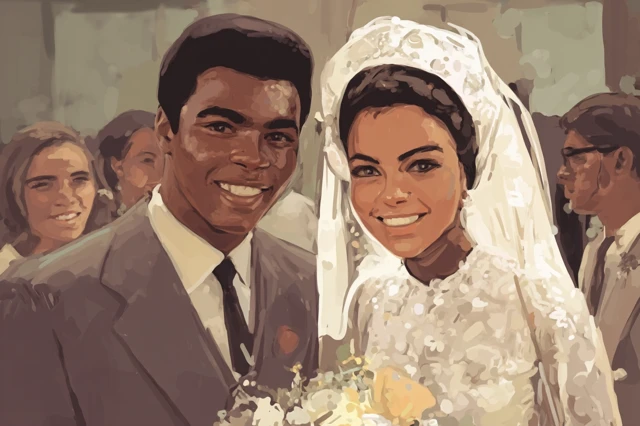Muhammad Ali and Belinda Boyd Wedding Illustration