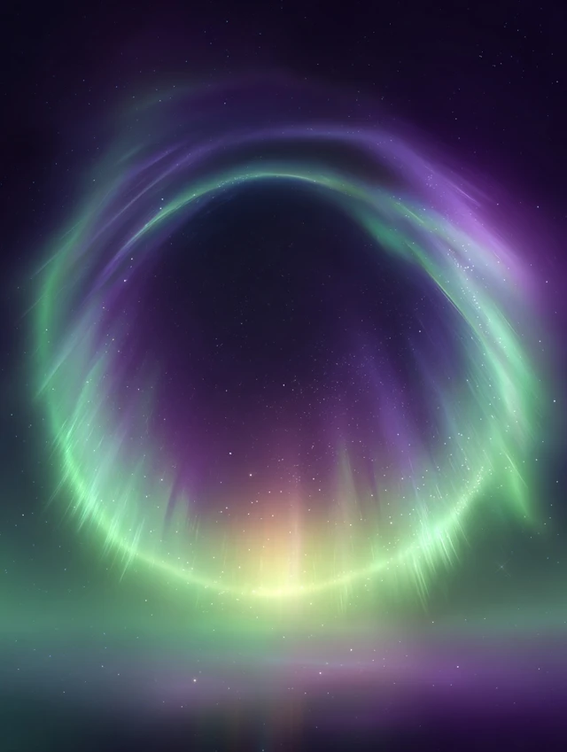 Aurora Borealis Night Sky Illustration