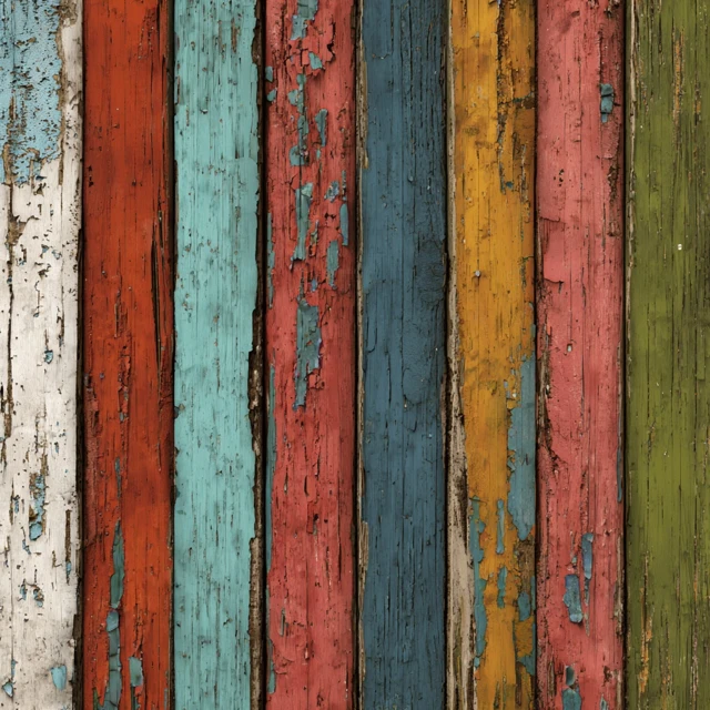 Distressed Wood Planks Multicolored Texture
