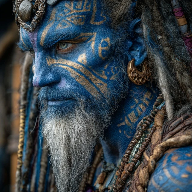 Blue Skinned Warrior Fantasy Photograph