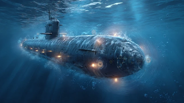 Indian Navy Submarine Underwater Illustration
