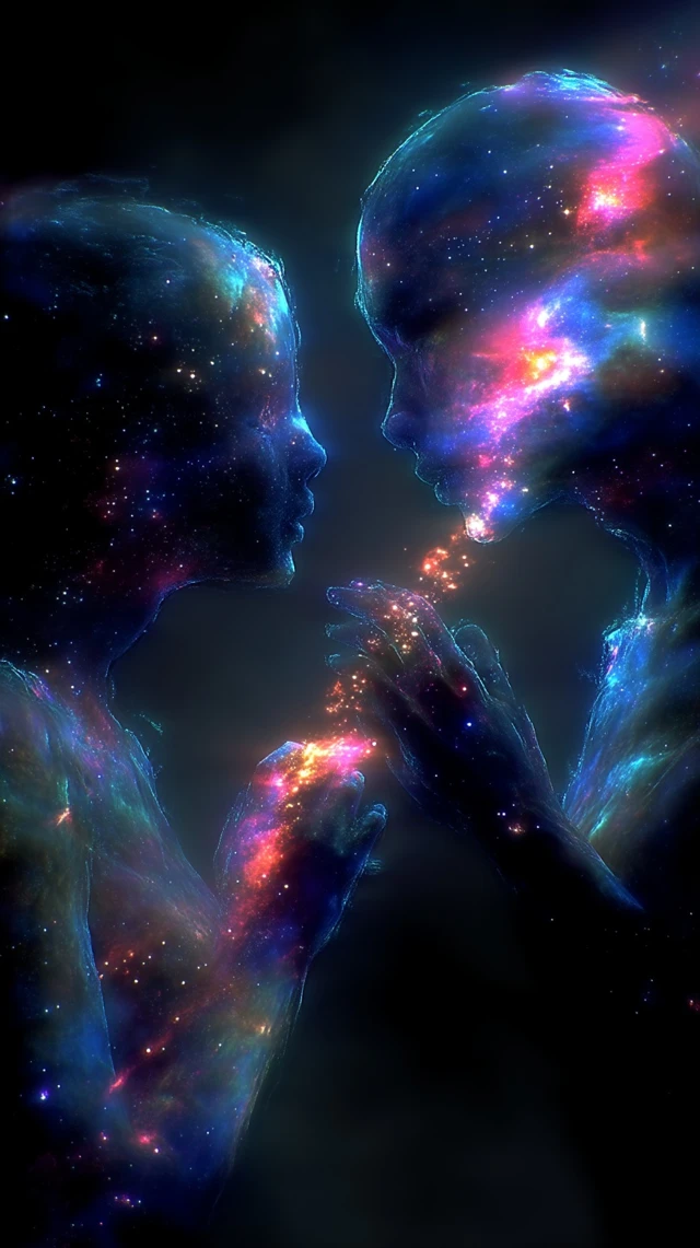 Cosmic Beings Meeting in Space
