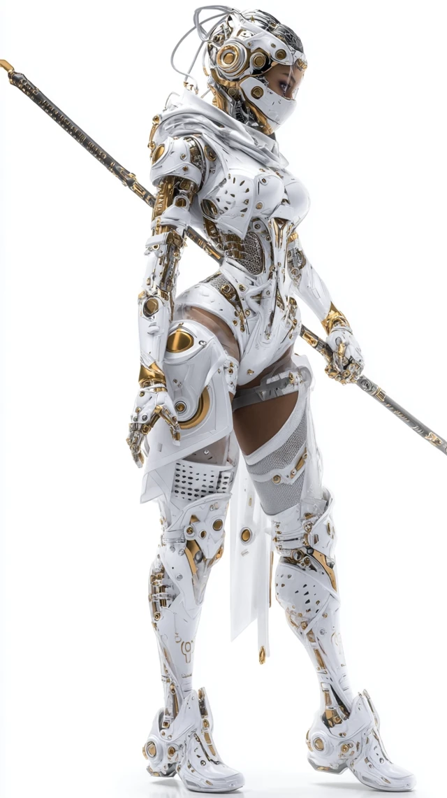Futuristic Battle Cleric in Cyborg Gear
