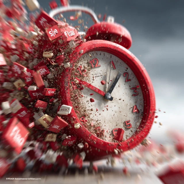 Exploding Red Clock Sale Concept Ultra HD