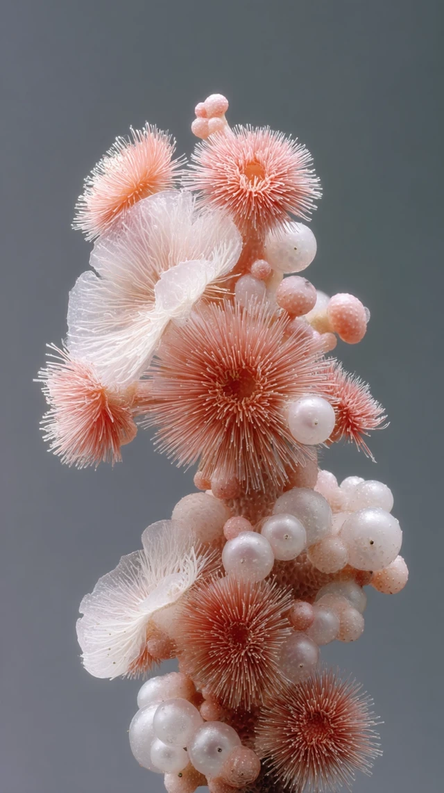 Coral Object Peach Pink and White Hyper Realistic Photo