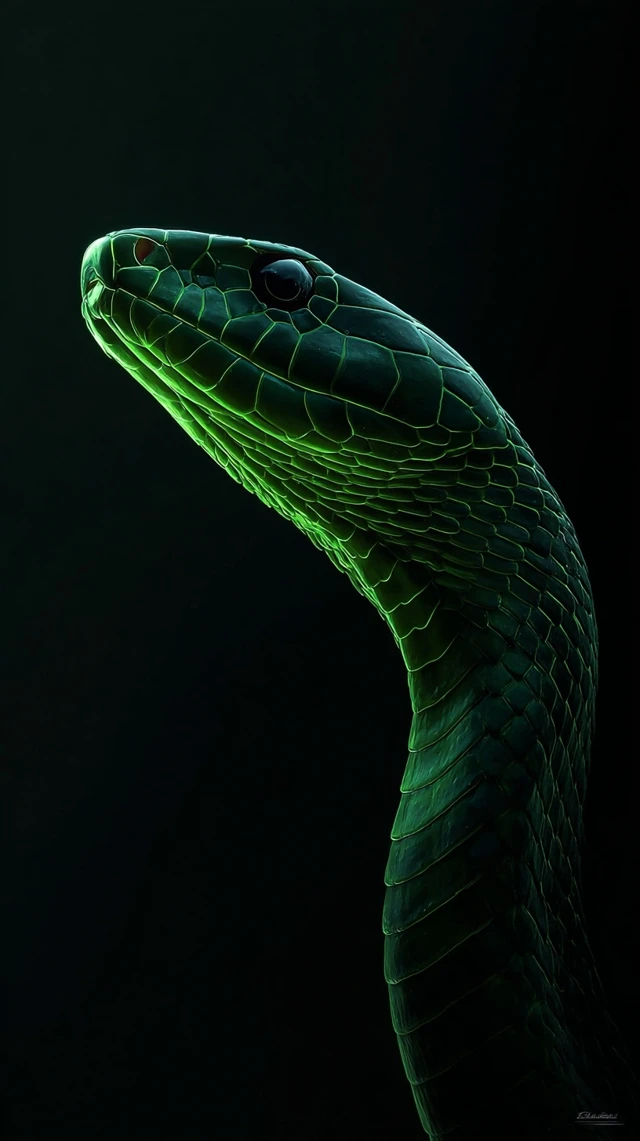 Black Mamba Neon Snake