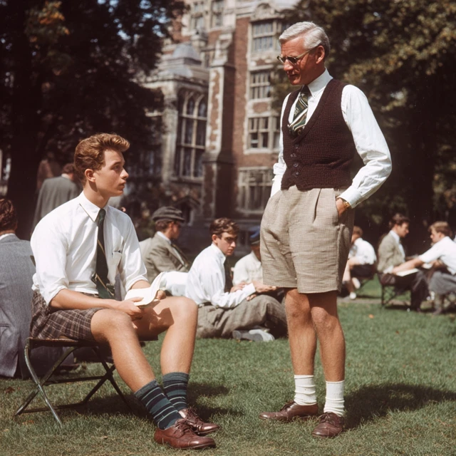 Preppy Student Confronted by Professor School Scene