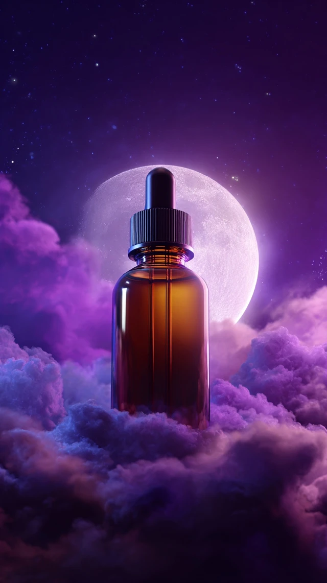 Mystical Dropper Bottle Under Moonlight Fantasy Scene