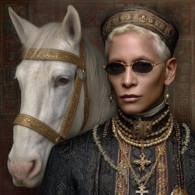 Elven Royalty with a Horse Artistic Portrait