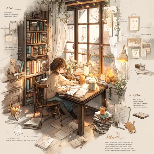 Cozy Study Room Studio Ghibli Inspired