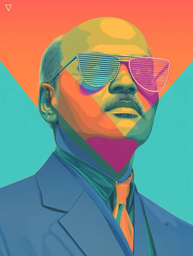 Modern Portrait with Neon Sunglasses