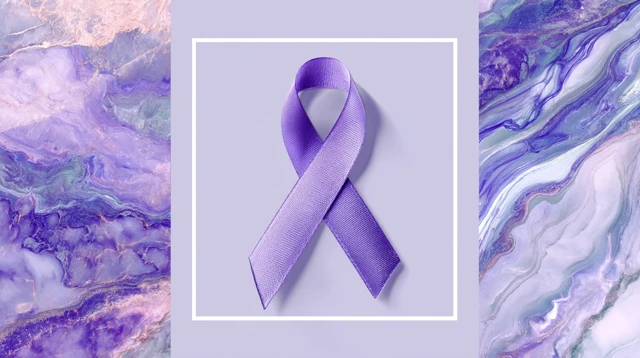 Purple Ribbon Social Media Template Background Design