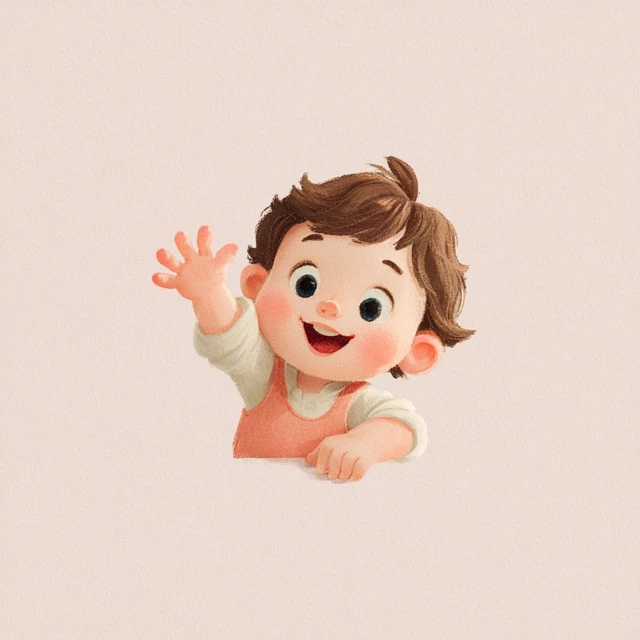 Cute Baby Illustration Joyful Expression and Smile