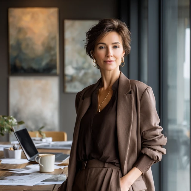 Elegant Businesswoman in Modern Office