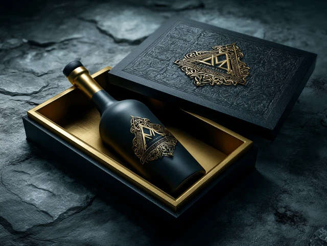 Luxury Wine Bottle Packaging Mockup